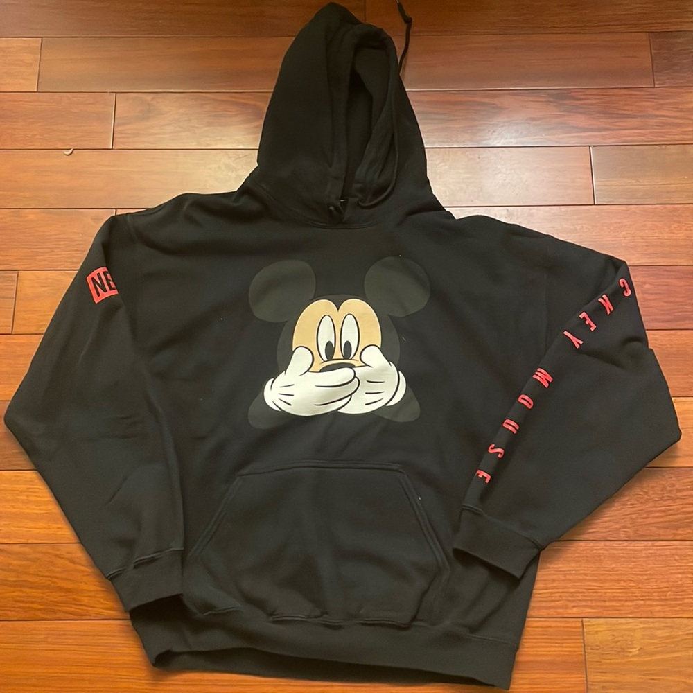 Disney Black Hooded Sweatshirt- Sz L